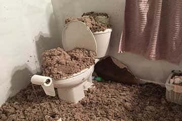 Water leak upstairs collapses downstairs ceiling.